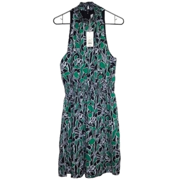 A New Day Black and Green Floral Sleeveless Halter Neck Dress Size XXL - Picture 3 of 13